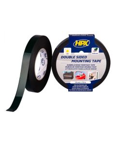 HPX dobbeltklæbende tape sort, 19mm x 10m