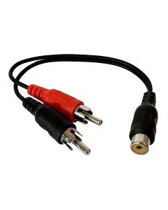 Adapter 2x RCA han til 1 hun