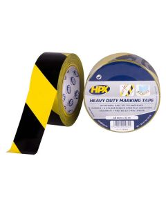 HPX heavy duty markeringstape gul/sort 48mm x 33m