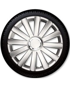 13" Spyder Pro silver hjulkapselsæt