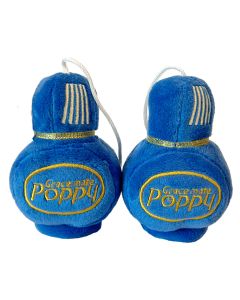 Poppy Plush blå 8x7cm. 2 stk.