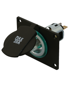 Strømudtag med låg og skruehuller 12v