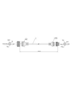 Adapter stik - 6 pin han->4 pin hun
