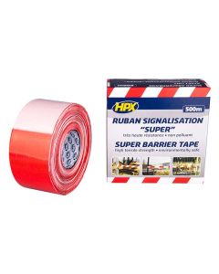 HPX super minebånd hvid/rød 80mm x 500m