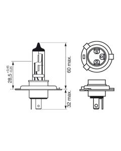 Bosch Ultra White pære H4 60/55W 12V 4200K
