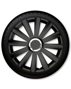 16" Spyder Pro sort hjulkapselsæt