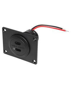 Dobbelt USB-C stik til indbygning med LED