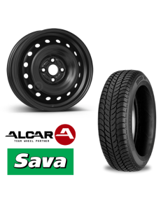Vinter komplethjul i 14'' til Fiat 500 med Sava dæk