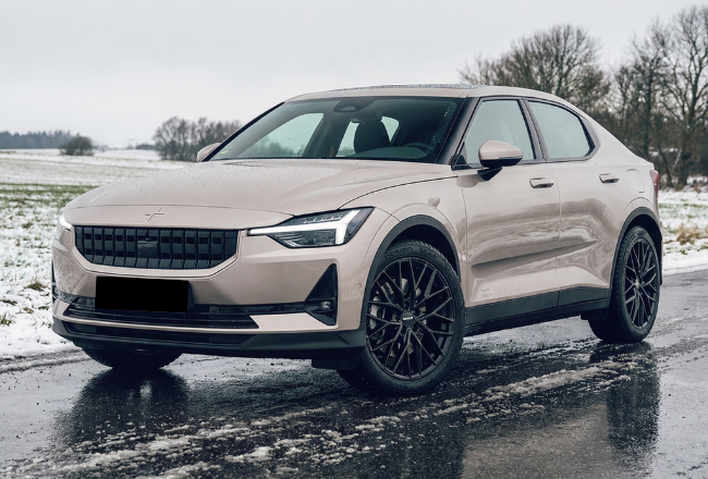 Polestar 2 med Monaco Wheel GPX Gloss Black 19'' og Vredestein Wintrac Pro vinterdæk Polestar 2 med Monaco Wheel GPX Gloss Black 19'' og Vredestein Wintrac Pro vinterdæk